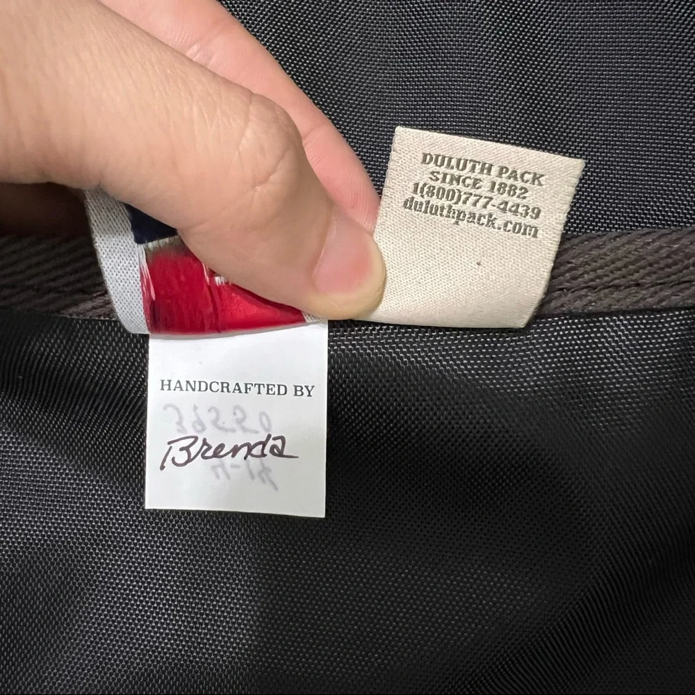 Rare Classic Navy Canvas Duffel Backpack with Real Leather Straps.